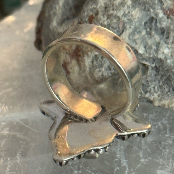 Gray moonstone southwestern sterling silver adjustable ring - Picture 4 of 7